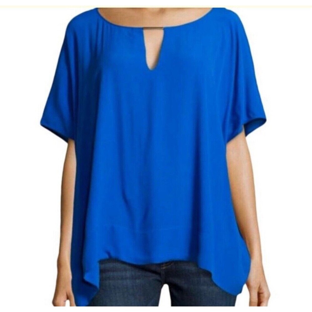 DVF Diane Von Furstenburg Bionica Blue Top Size L‎